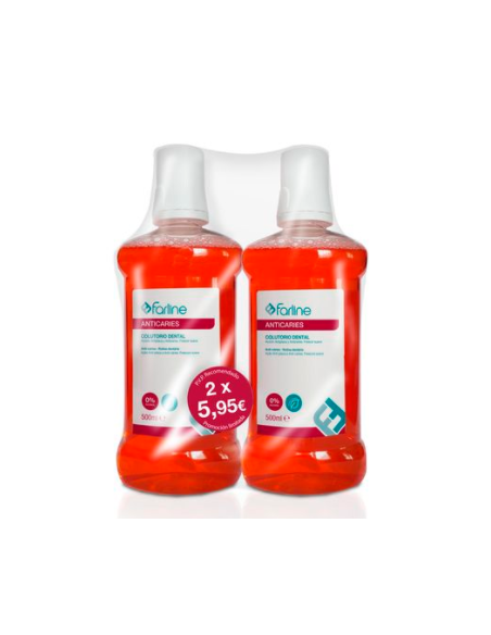 FARLINE DUPLO COLUTORIO ANTICARIES 2 UNIDADES X 500 ML