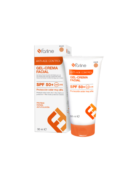 FARLINE GEL-CREMA FACIAL ANTIAGE CONTROL SPF 50+ CON COLOR 1 ENVASE 50 ML