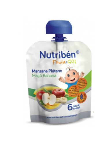 NUTRIBEN FRUTA  GO MANZANA PLATANO 90 G