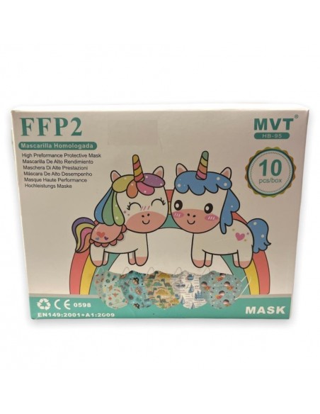 CAJA MASCARILLAS FFP2 INFANTIL NIÑO 10U
