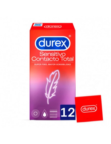 DUREX SENSITIVO CONTACTO TOTAL PRESERVATIVOS 12 UNIDADES