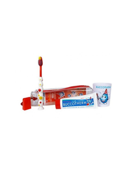 BUCCOTHERM KIT INFANTIL 26 ANOS GEL DENTRIFICO  CEPILLO  VASITO ENJUAGUE 1 ENVASE 50 ml