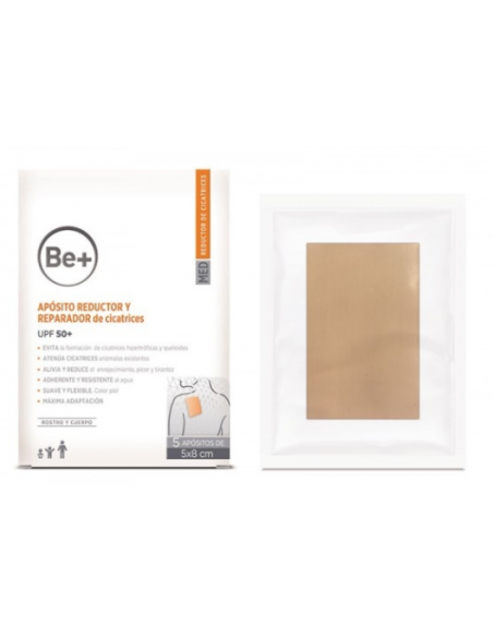 BE APOSITO REDUCTOR Y REPARADOR DE CICATRICES 5 U 5 X 8 CM
