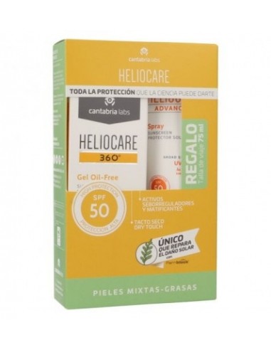 HELIOCARE PACK GEL OIL FREE 360º 50ML + 75ML...