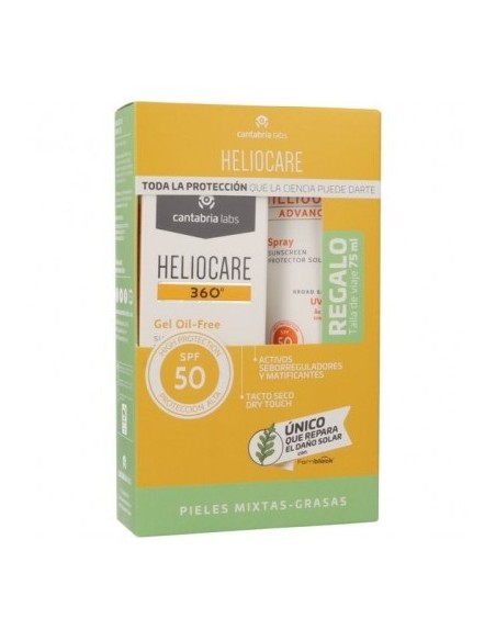 HELIOCARE PACK GEL OIL FREE 360º 50ML + 75ML REGALO SPRAY SPF50+