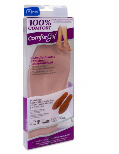 PLANTILLAS DE GEL EXTRAFINAS FORRADAS COMFORGEL...