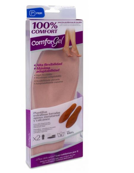 PLANTILLAS DE GEL EXTRAFINAS FORRADAS COMFORGEL T-S