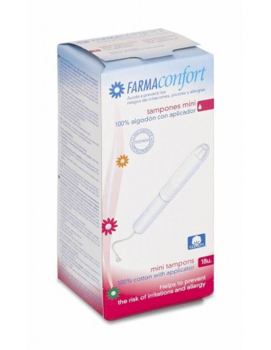 TAMPONES 100% ALGODÓN MINI 18 UNIDADES