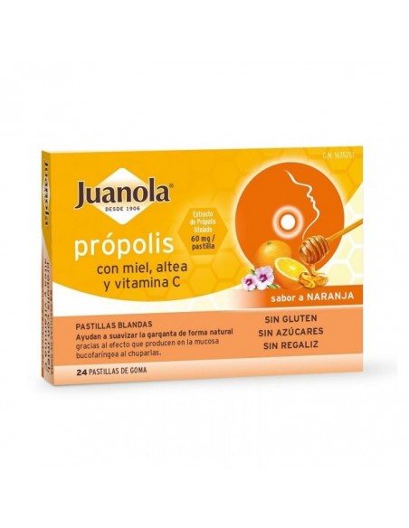 JUANOLA PROPOLIS PASTILLAS NARANJA 24 PASTILLAS