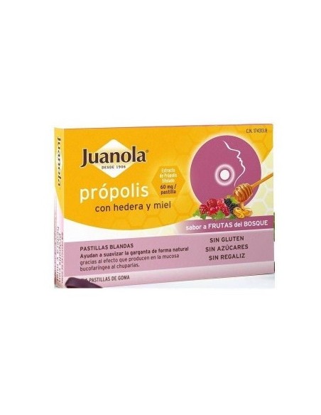 JUANOLA PROPOLIS HIEDRA PASTILLAS FRUTAS BOSQUE 24 PASTILLAS