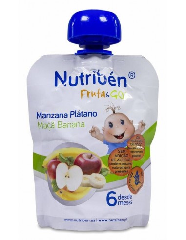 NUTRIBEN FRUTA  GO MANZANA PLATANO 90 G