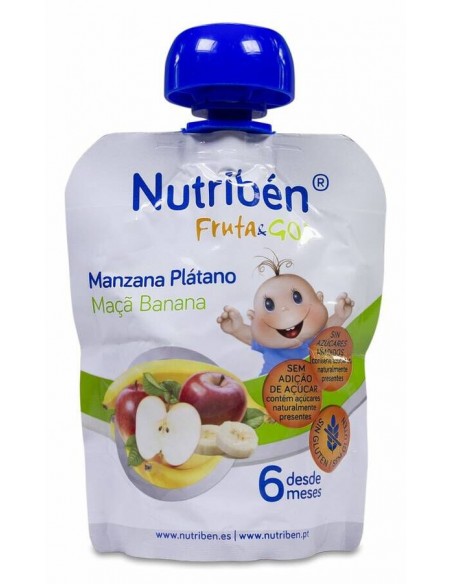 NUTRIBEN FRUTA  GO MANZANA PLATANO 90 G
