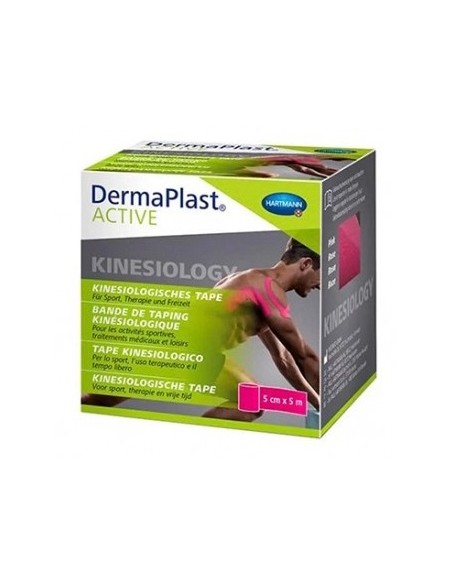 CINTA KINESIOLOGICA DERMAPLAST ACTIVE COLOR ROSA 5 CM X 5 M 1 U