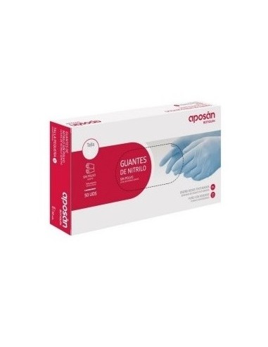 GUANTES NITRILO SIN POLVO APOSAN TALLA S 50...