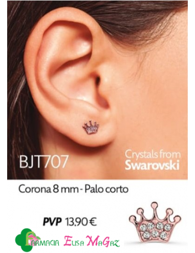 PENDIENTES BIOJOUX ACERO QUIRÚR CRISTALES...