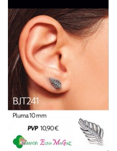 PENDIENTES BIOJOUX ACERO QUIRÚRGICO 316L PLUMA 10MM