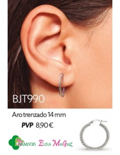 PENDIENTE BIO JOUX ACERO QUIRÚRGICO 316L ARO TRENZADO 14MM