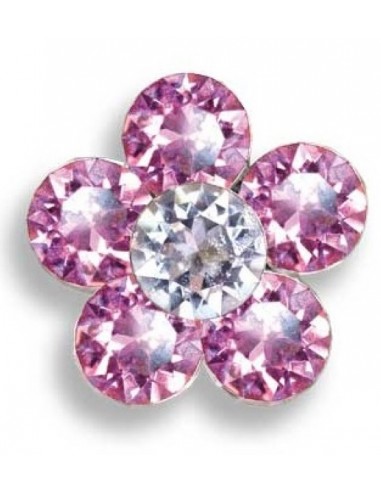 PENDIENTES BIOJOUX FLOR 6 CRISTALES ROSA-BLANCO...