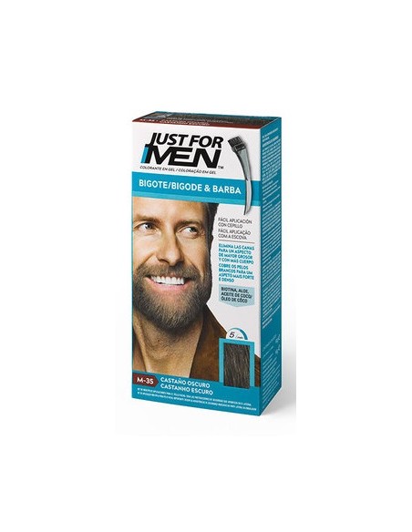 JUST FOR MEN BIGOTE Y BARBA GEL COLORANTE 1 ENVASE COLOR CASTANO OSCURO M35