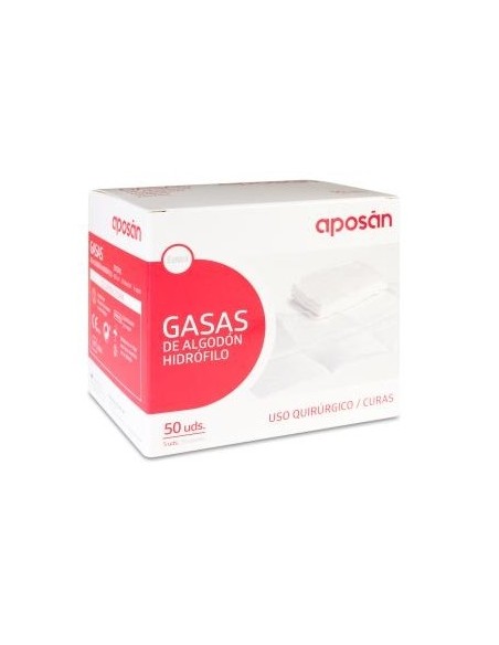 GASA ESTERIL ALGODON HIDROFILO COMPRESAS APOSAN SOBRE 5 U  50 U