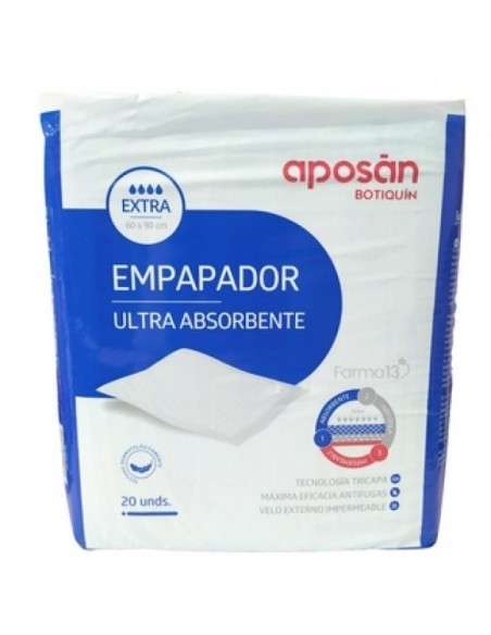 EMPAPADOR ULTRA ABSORBENTE APOSAN 60 X 90 CM 20 U