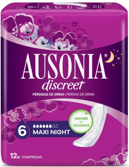 ABSORBENTE INCONTINENCIA ORINA MUY LIGERA AUSONIA DISCREET MAXI 8 UNIDADES