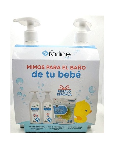 FARLINE PACK BEBE LOCION 400ML + GEL-CHAMPU 400ML + REGALO ESPONJA