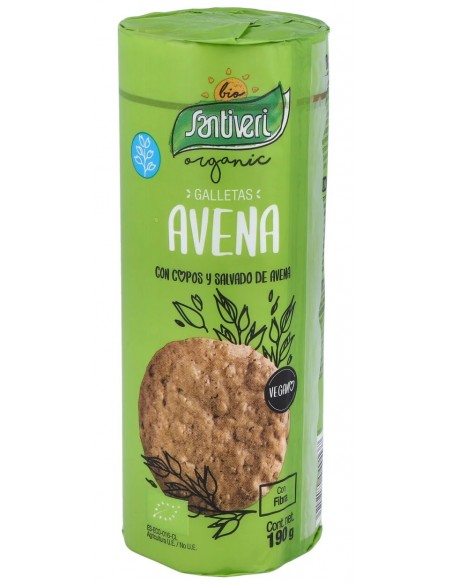 SANTIVERI ORGANIC BIO GALLETAS AVENA CON COPOS Y SALVADO DE AVENA 190G