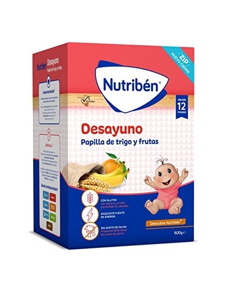 NUTRIBEN DESAYUNO COPOS DE TRIGO CON FRUTAS 1 ENVASE 750 G