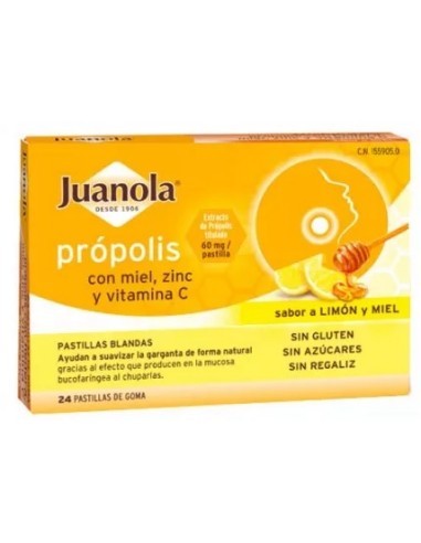 JUANOLA PROPOLIS PASTILLAS LIMON MIEL 24 PASTILLAS