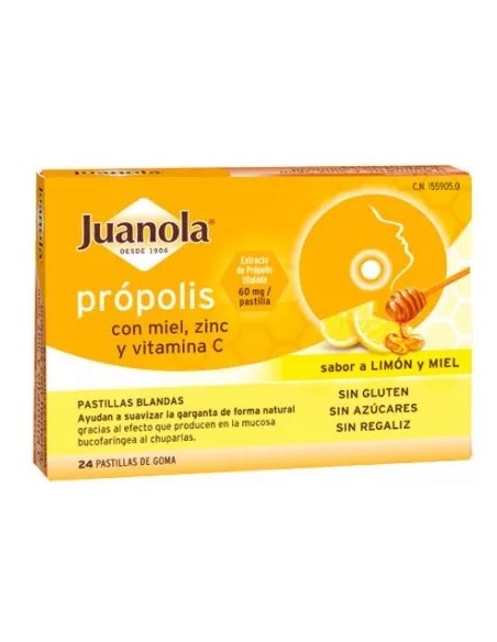 JUANOLA PROPOLIS PASTILLAS LIMON MIEL 24 PASTILLAS
