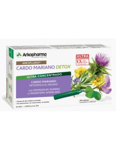 ARKOFLUIDO CARDO MARIANO DETOX 20 AMPOLLAS 15 ML