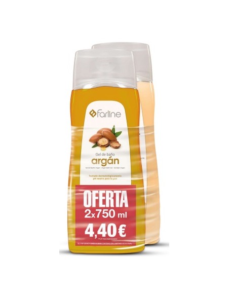 FARLINE DUPLO GEL DE BAÑO ARGAN 750 ML + VAINILLA 750ML