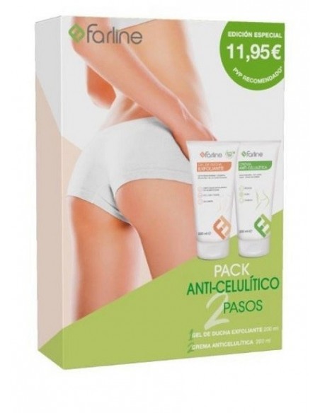 FARLINE PACK ANTICELULITICO 2 PASOS GEL DUCHA EXFOLIANTE + CREMA ANTICELULITICA 200ML