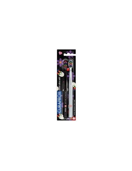 EDICION LIMITADA DUPLO CEPILLOS CURAPROX 5460 ULTRA SOFT CAPRISTO HAPPY LIL TEETH ARCOIRIS