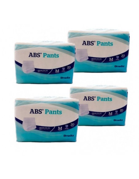 PAÑALES ABSORBENTES INCONTINENCIA ORINA DIA ANATOMICO ABS PANTS T- MEDIANA 80 U