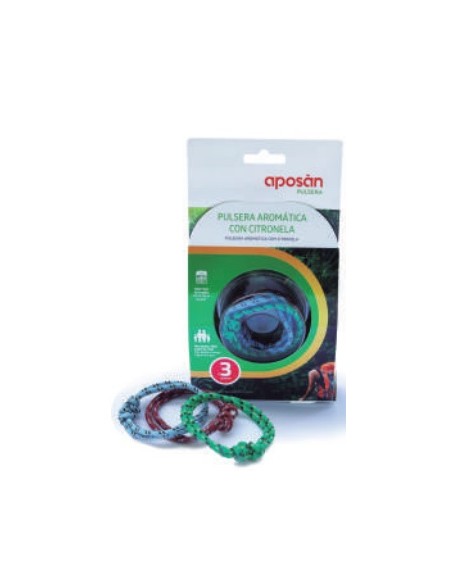 APOSAN PULSERA AROMATICA CITRONELA 3 UNIDADES