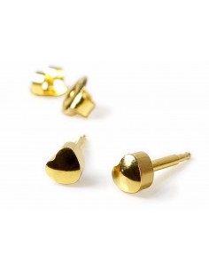 PENDIENTE STUDEX CORAZON DORADO