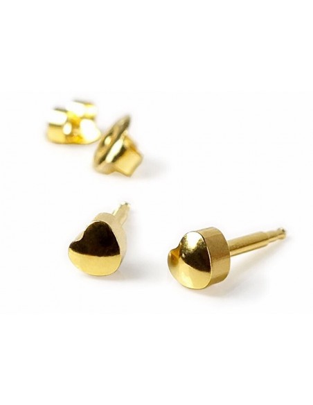 PENDIENTE STUDEX CORAZON DORADO