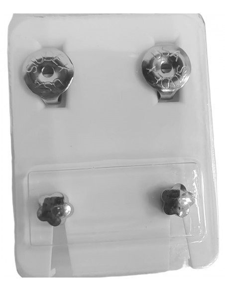PENDIENTE STUDEX FLOR PLATEADA