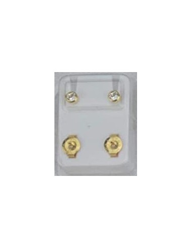 STUDEX PENDIENTE CRISTAL DORADO
