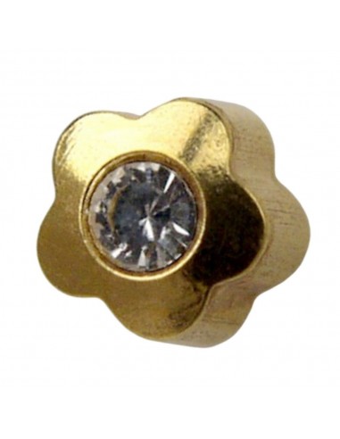 STUDEX PENDIENTE FLOR CON CRISTAL EN EL CENTRO...