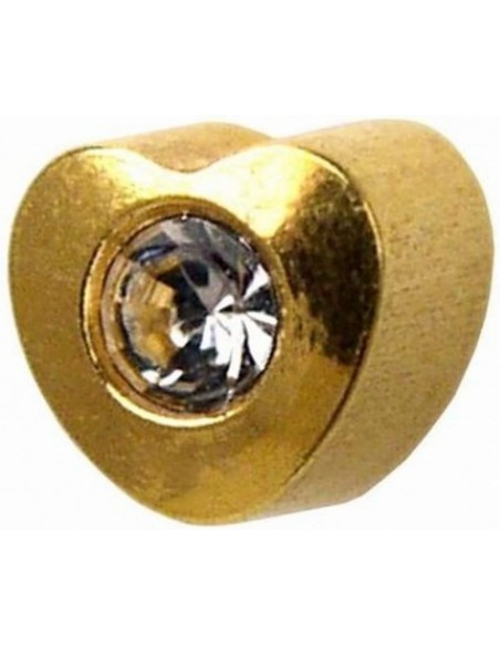 STUDEX PENDIENTE CORAZON CON CRISTAL EN EL CENTRO DORADO