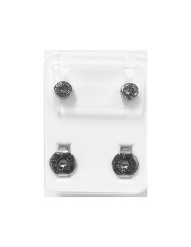 STUDEX PENDIENTE CRISTAL PLATEADO