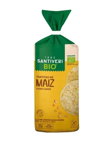 TORTITAS DE MAIZ CORN CAKES SANTIVERI BIO 130G