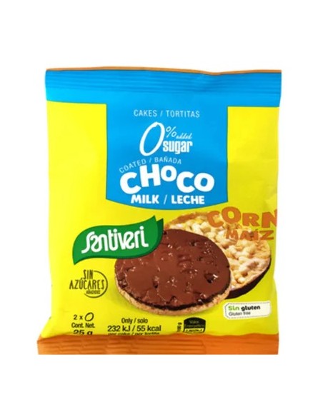 SANTIVERI TORTITAS CORN MAIZ CHOCOLATE CON LECHE 2 UNIDADES