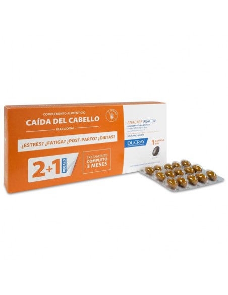 ANACAPS REACTIV CABELLO Y UÑAS DUCRAY 30 CAPS 3 CAJAS