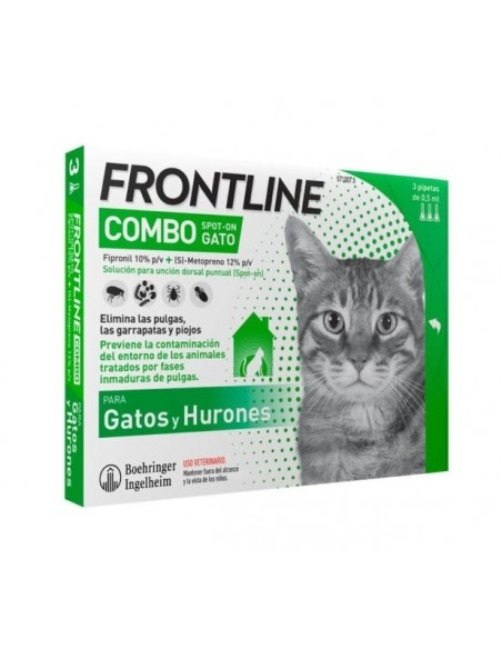 ANTIPARASITARIO EXTERNO GATO FRONTLINE COMBO SPOT ON GATOS 3 P