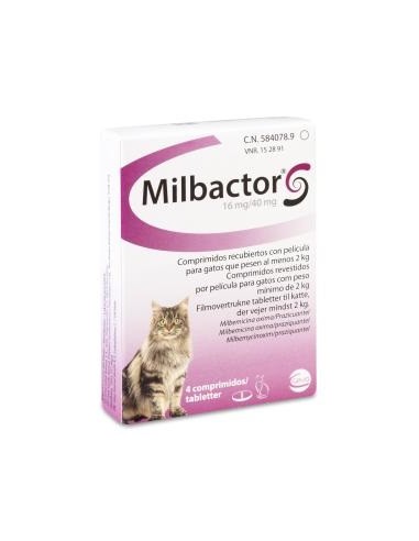 MILBACTOR 16 MG/40MG 4 COMPRIMIDOS