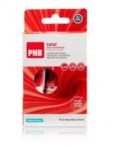 PHB PACK TOTAL PASTA DENTAL RECAMBIO 15 ML 3 U
